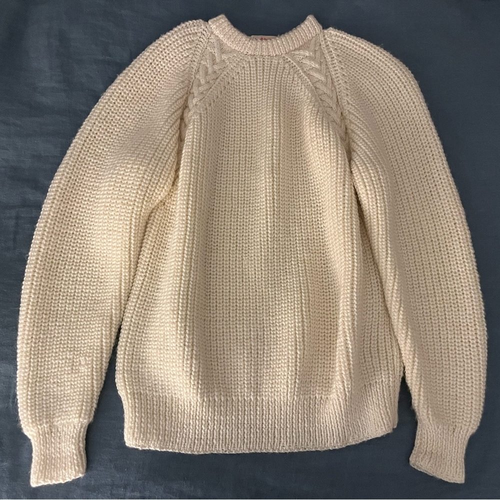 Beautiful hand-knitted vintage cream sweater